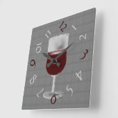 Weinzeit Quadratische Wanduhr (Winkel)