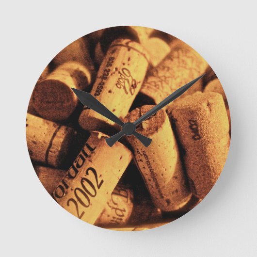 Weinzeit Runde Wanduhr (Vorderseite)