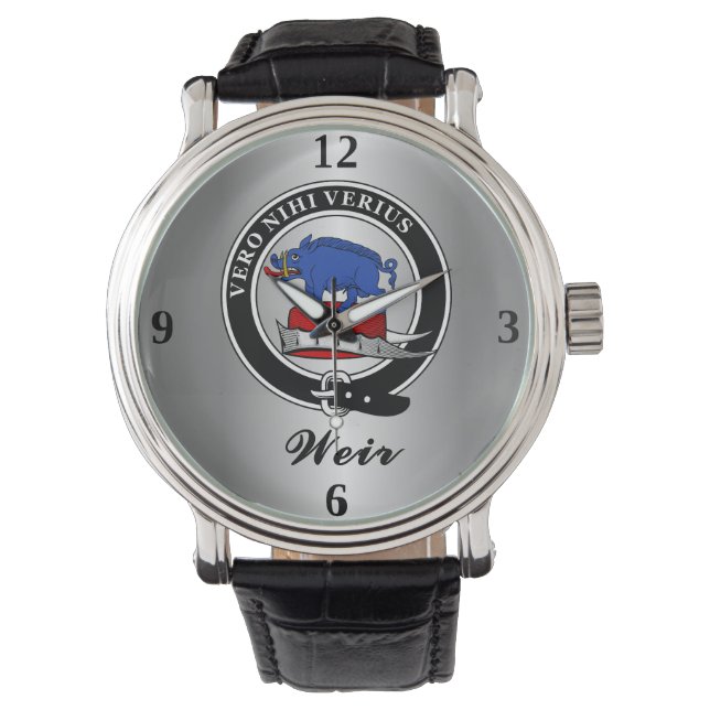 Weir Clan Abzeichen Personalisiert Armbanduhr (Vorderseite)