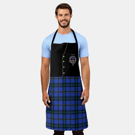 Weir Clan Abzeichen & Tartan Kilt Schürze (Getragen)