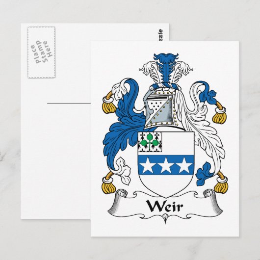 Weir Familienwappen Postkarte (Vorne/Hinten)