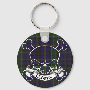 Weir Tartan Skull Schlüsselanhänger
