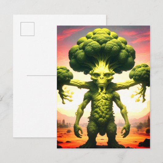 Weird Broccoli Monster Postkarte (Vorne/Hinten)