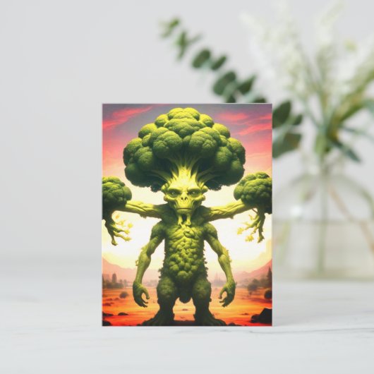 Weird Broccoli Monster Postkarte (Stehend Vorderseite)