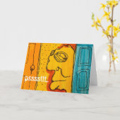 Weird Cartoon Guy Feliz Cumpleanos Birthday Card Karte (Gelbe Blume)