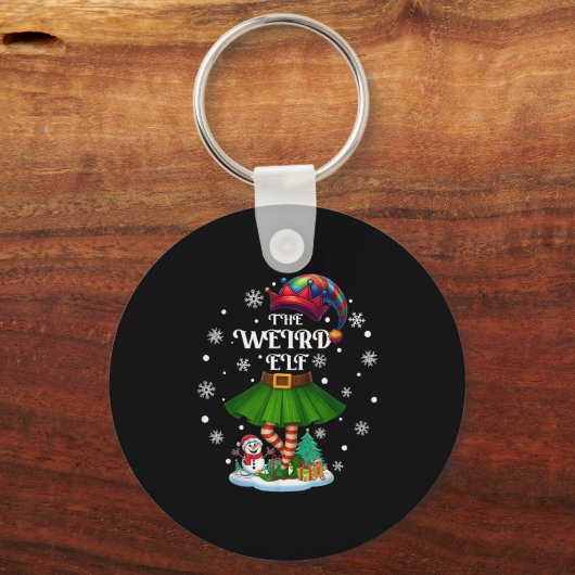 Weird Elf Squad Xmas Women Girls Mom Christmas Fam Schlüsselanhänger (Vorderseite)