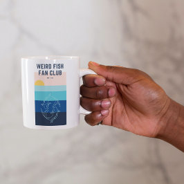 Weird Fish Fan Club Modern Ocean Sunrise Mug Kaffeetasse