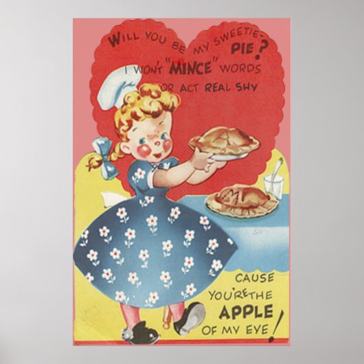 Weird Funny Mince Apple Pie Waitress Valentine Poster (Vorne)