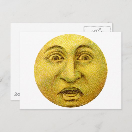 Weird Funny Vintag Moon Man Postkarte (Vorne/Hinten)