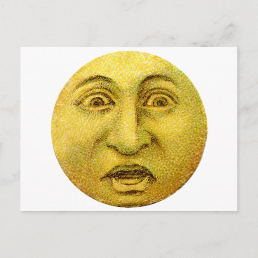 Weird Funny Vintag Moon Man Postkarte (Vorderseite)