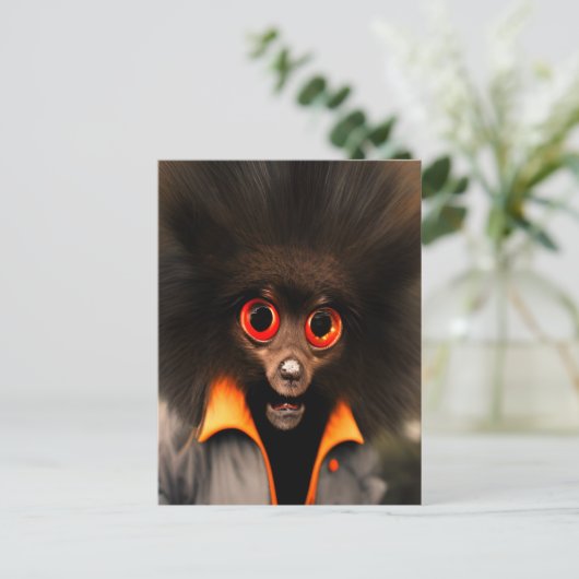 Weird Furry Creature  Postkarte (Stehend Vorderseite)