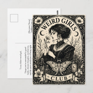 Weird Girls Club Gothic Art Nouveau Postkarte