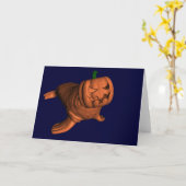 Weird Halloween Walrus Karte (Gelbe Blume)
