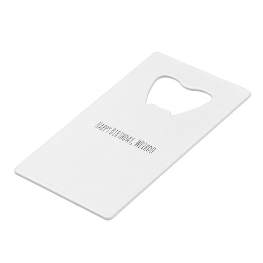 WEIRD Holiday Geldbeutel Flaschenöffner (Rückseite Schrägansicht)