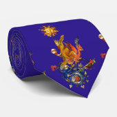 WEIRD MEDIEVAL BESTIARY,ALCHEMIST,RED DRAGON,Blue Krawatte (Gerollt)