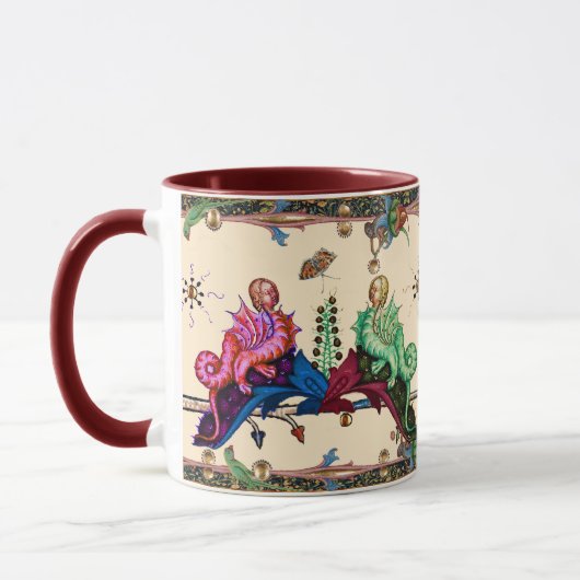WEIRD MEDIEVAL BESTIARY Human Headed Hybrid Dragon Tasse (Links)