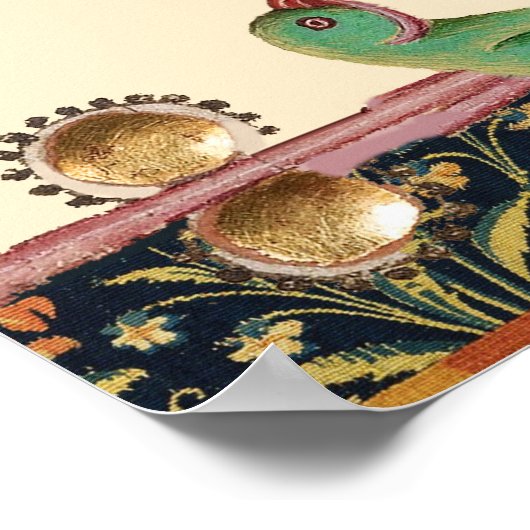 WEIRD MEDIEVAL BESTIARY HUNTER CAT, BIRD, FALCON POSTER (Ecke)