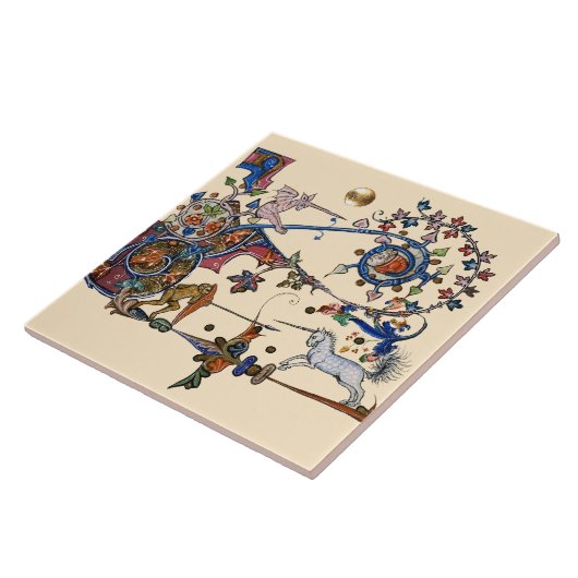 WEIRD MEDIEVAL BESTIARY KRIEG UNICORNS COMBAT MONK FLIESE (Seite)