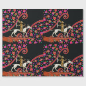 WEIRD MEDIEVAL BESTIARY Rabbit Reiten eines weißen Geschenkpapier (Flach)