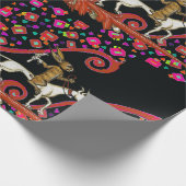 WEIRD MEDIEVAL BESTIARY Rabbit Reiten eines weißen Geschenkpapier (Ecke)