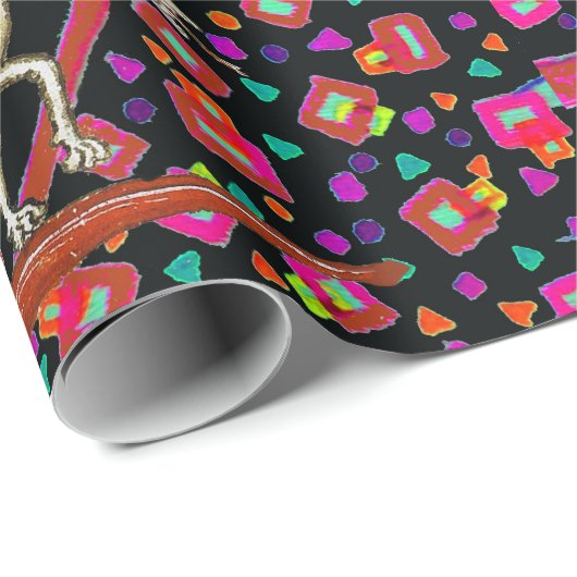 WEIRD MEDIEVAL BESTIARY Rabbit Reiten eines weißen Geschenkpapier (Rolleneckpunkt)