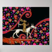 WEIRD MEDIEVAL BESTIARY Rabbit Reiten eines weißen Poster (Vorne)