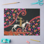 WEIRD MEDIEVAL BESTIARY Rabbit Reiten eines weißen Seidenpapier (Basteln)