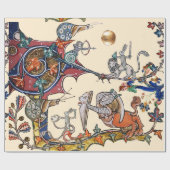 WEIRD MEDIEVAL BESTIARY WAR Snails ,Killer Rabbit Geschenkpapier (Flach)