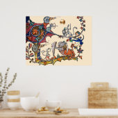 WEIRD MEDIEVAL BESTIARY WAR Snails ,Killer Rabbit Poster (Küche)