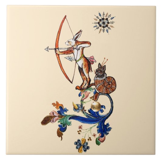 WEIRD MEDIEVENT BESTIARY Archer Rabbit Fliese (Vorderseite)
