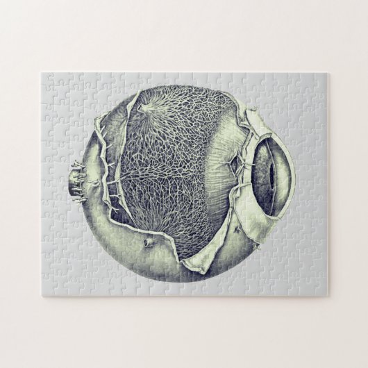 Weird Modern Vintage Eyeball Detail Drawing Gray Puzzle (Horizontal)