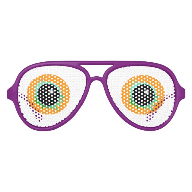 WEIRD Orange Eyes Googly Goggle Glasses Partybrille (Vorderseite)