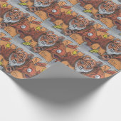 Weird Orange Tiger Fish Graffiti Geschenkpapier (Ecke)