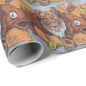 Weird Orange Tiger Fish Graffiti Geschenkpapier (Rolleneckpunkt)