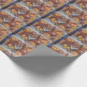 Weird Orange Tiger Fish Graffiti Geschenkpapier (Ecke)