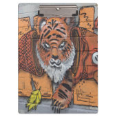 Weird Orange Tiger Fish Graffiti Klemmbrett (Vorderseite)