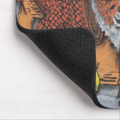 Weird Orange Tiger Fish Graffiti Mousepad (Ecke)