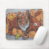 Weird Orange Tiger Fish Graffiti Mousepad (Mit Mouse)