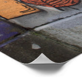 Weird Orange Tiger Fish Graffiti Poster (Ecke)