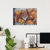 Weird Orange Tiger Fish Graffiti Poster (Heimbüro)