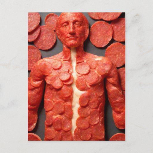 Weird Pepperoni Man Postcard Postkarte (Vorderseite)