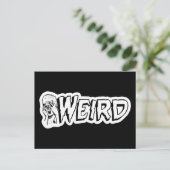 WEIRD - Retro Monster Girl Black & White Postkarte (Stehend Vorderseite)