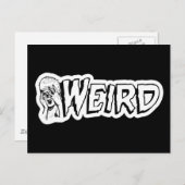 WEIRD - Retro Monster Girl Black & White Postkarte (Vorne/Hinten)