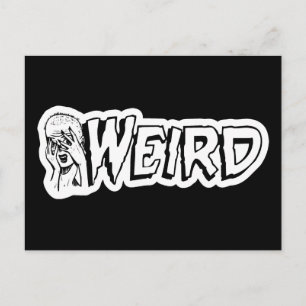 WEIRD - Retro Monster Girl Black & White Postkarte