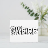WEIRD - Retro Monster Girl Black & White Postkarte (Stehend Vorderseite)