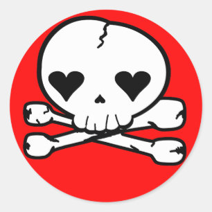 Weird Skull Goth Kawaii Stil Runder Aufkleber