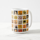 Weird Strange Cartoon Faces Color Squares Kaffeetasse (VorderseiteRechts)