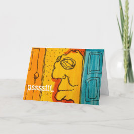 Weird Strange Cartoon Guy Happy Birthday Card Karte