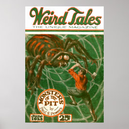 Weird Tales 1925 Cover - Monsters of the Pit  Poster