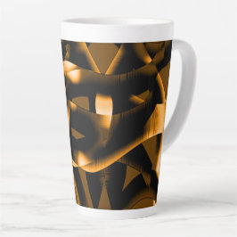 Weird tangle of burnt ribbons, black and orange milchtasse